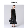 VIMAGE纬漫纪垂坠缎面高腰显瘦高级感百搭纯色半身裙夏季新款VB2406302 商品缩略图4