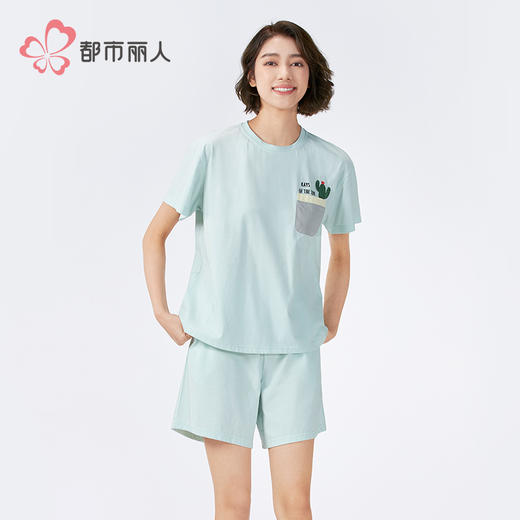 都市丽人超值精选女士特价棉质短袖套装薄32支CVC单面短袖类LHH2A3 商品图1