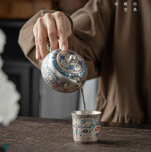【2件-20】聚陶堂 非遗大师郑文强鎏银茶具套装系列 茶杯茶壶 礼盒装 72小时发 商品图4