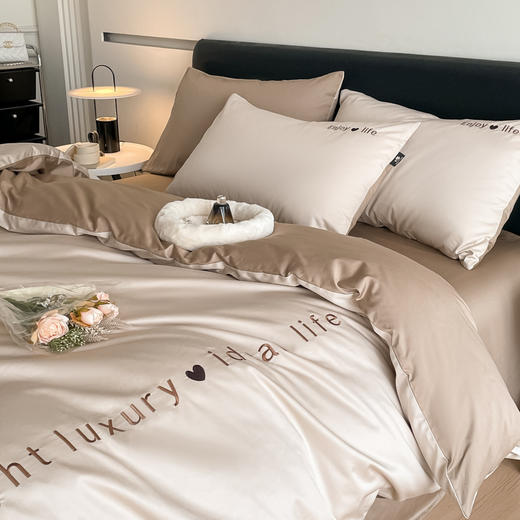 【高支高密】A类母婴级120支长绒棉贡缎四件套高级感纯棉刺绣款床单床笠 商品图6