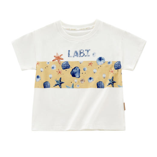 拉比-童衣类（夏）I5拉比拼色圆领衣灰蓝（PH) 商品图0