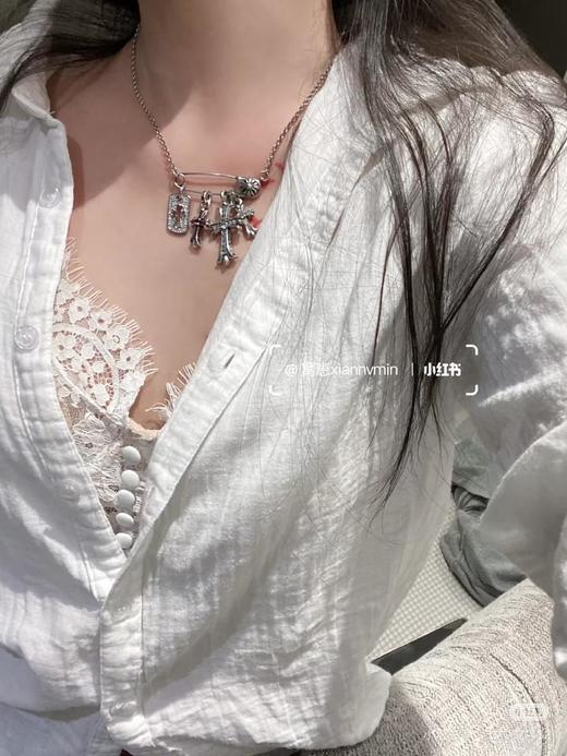 ChromeHearts克罗心封神之作！别针款双十字架项链男女同款情侣系（EJ） 商品图8