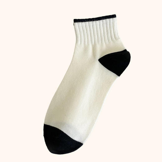 女士拼色底袜子精梳棉女袜四季短袜运动休闲棉质船袜 商品图5