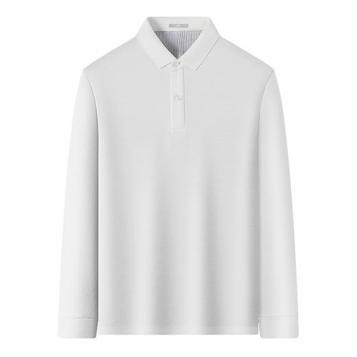 【商场同款】圣得西男长袖t恤商务休闲纯棉纯色翻领polo男士上衣2512945135 商品图5