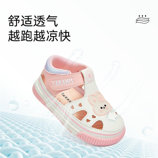 泰兰尼斯女童学步鞋夏季新款软底卡通宝宝包头凉鞋男女童学步童鞋  T07T5B6190 商品图2