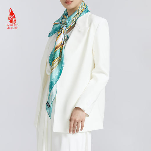 SAINTJOY/上久楷 真丝方巾 一元复始 FJS24016 商品图4