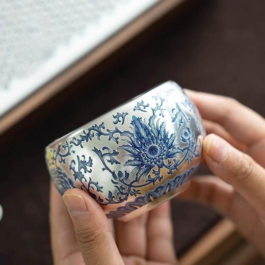 【2件-20】聚陶堂 非遗大师郑文强鎏银茶具套装系列 茶杯茶壶 礼盒装 72小时发 商品图8