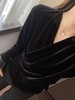 显瘦丝绒侧衣襟捏褶V领OL小性感丝绒衫 商品缩略图6