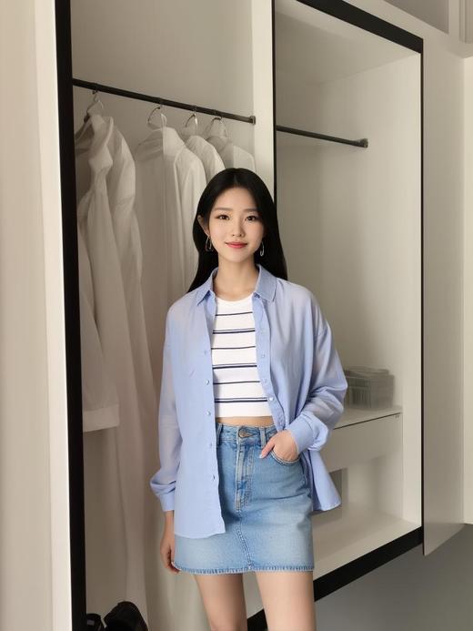 佐丹奴女装25年新款蔚蓝经典系列防晒长袖衬衫05345007 商品图2