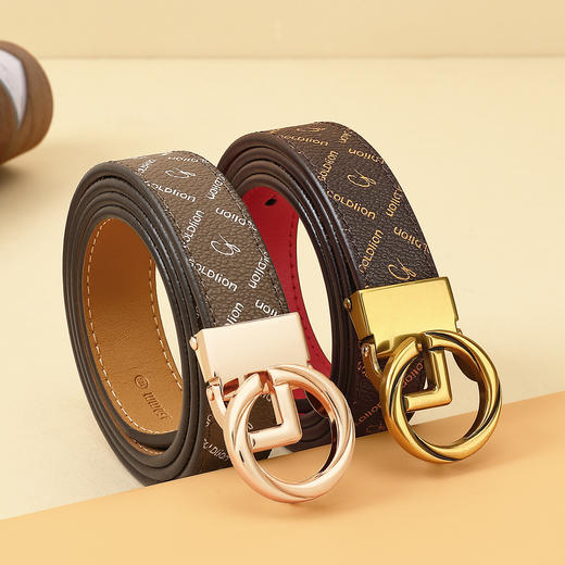 6923279421168 金利来goldlion 【菱形印花】女士皮带女士腰带板扣女皮带 商品图3