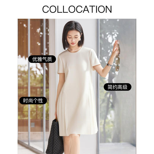 米思阳2025夏季新款小众设计感时尚连衣裙百褶拼接小个子裙子1160 商品图4