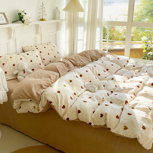 【YW】无忧购韩系奶油风水洗糯小棉四件套(截单3-5天发货) 商品图2