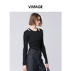 VIMAGE纬漫纪春季新款洋气修身小众设计针织衫上衣V2101709 商品缩略图3