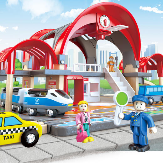 Hape(德国)儿童早教玩具火车轨道声光豪华城市火车站男女孩礼物E3725 商品图4