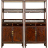 清 红木镶瘿木海棠围栏双层亮格柜（一对） 商品缩略图5