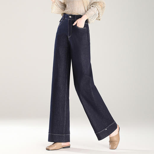 气质高腰牛仔阔腿裤，韩版简约时尚潮流休闲裤YX-BFZY-X8216 商品图2