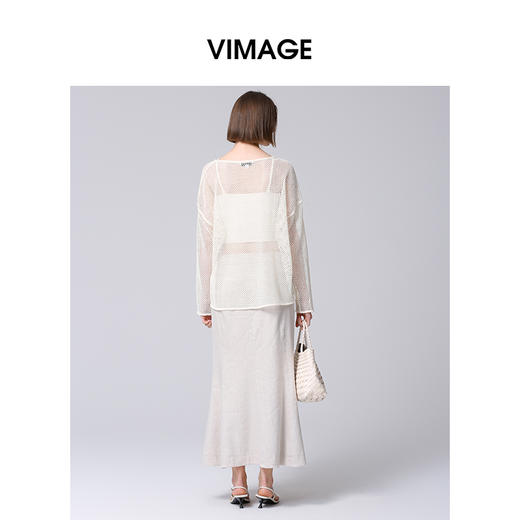 VIMAGE纬漫纪高腰及踝长裙舒适a字半身裙2025春季新款V2306908 商品图4