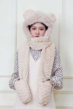 Say Something 加厚保暖一体针织帽 19921