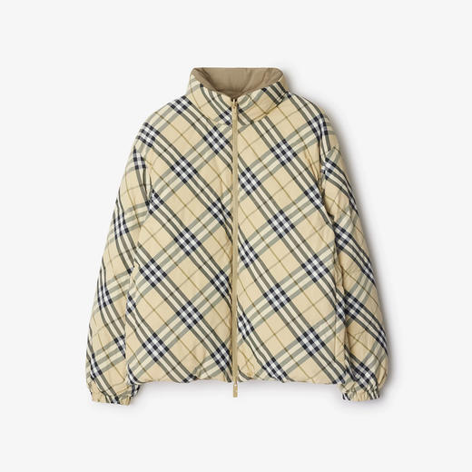 BURBERRY 巴宝莉 男士字母徽标印花双面格纹连帽羽绒服 格子 8098487 C1506 商品图0