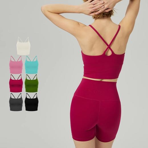 跃牌【周游世界系列】春夏新款瑜伽内衣女美背细吊带一体式背心健身文胸BR1550 商品图2