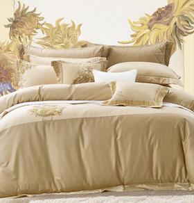 【6楼】富安娜床单四件\蕾丝系列·文森特的金色，单被加大，米白