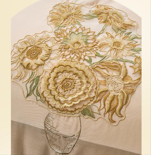 【6楼】富安娜床单四件\蕾丝系列·文森特的金色，单被加大，米白 商品图1