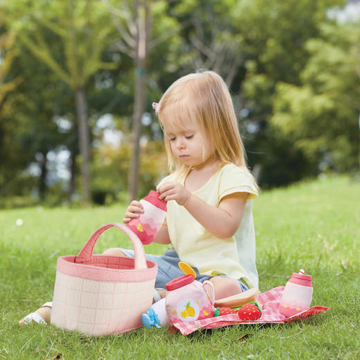 Hape过家家玩具 布艺厨房玩具套装水果食物玩具1-3岁低幼宝宝角色扮演 萌宝野餐套E3179 商品图4