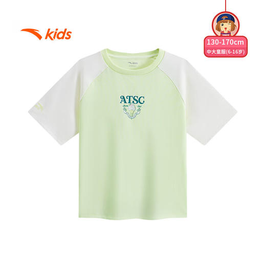 安踏儿童短袖T恤女大童2025夏季透气潮流系列针织短袖衫362528113 商品图0