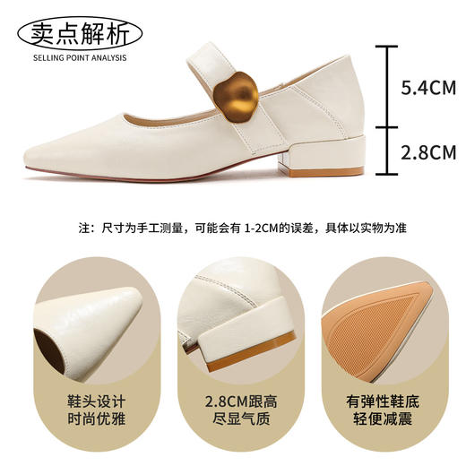 品质好货|Safiya/索菲娅2025法式优雅尖头低跟玛丽珍单鞋SFD1111724 商品图9