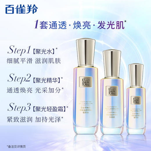 百雀羚  帧颜焕彩晶透弹嫩套装（精华水100ml+轻盈霜50g+精华液30g） 商品图0