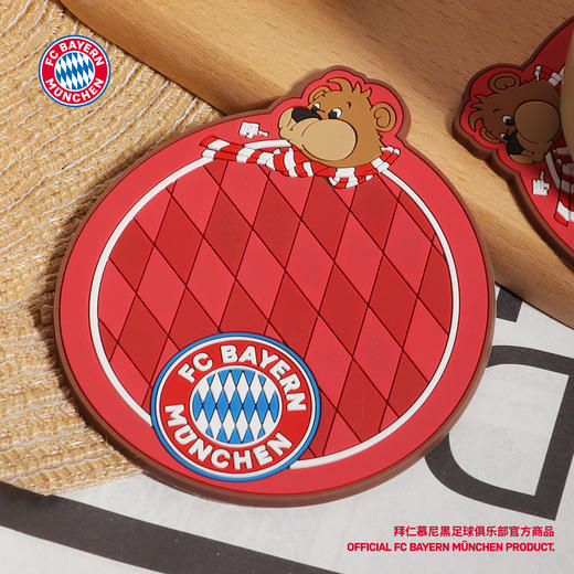 【官方正版】拜仁慕尼黑足球俱乐部丨berni硅胶质感红色杯垫球迷周边 商品图1