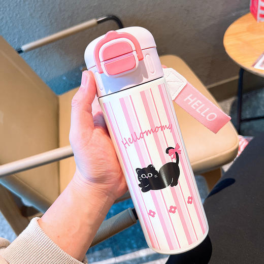 【多巴胺保温杯，颜值入坑，一杯双饮~】新款卡通双饮水杯 316不锈钢保温杯 便携弹跳水杯子 学生便携吸管杯-QQ 商品图5