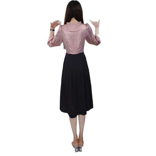 七分袖2025年春款大码时尚妈妈假两件裙子QYM 商品图4