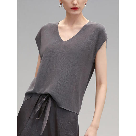 COCOBELLA100%天丝baby肤感针织衫女软糯通勤短袖上衣MZ0070 商品图4