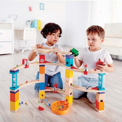 Hape滚珠玩具 steam夸得瑞拉滚珠架拼装积木6岁以上男女小孩儿童礼物 E6019夺堡奇兵套 商品图0