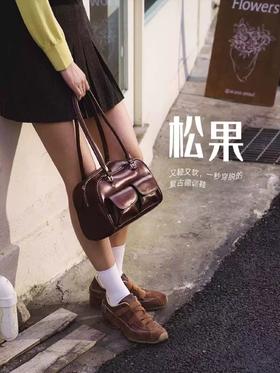 [松果]ZSAZSAZSU莎莎苏 2025春新款棕色复古运动阿甘鞋内增高休闲芭蕾德训鞋