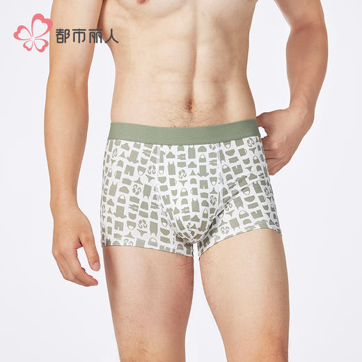 都市丽人潮流时尚人棉平角60S木莱尔平角裤FKHC12 商品图1