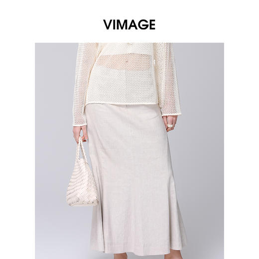 VIMAGE纬漫纪高腰及踝长裙舒适a字半身裙2025春季新款V2306908 商品图2