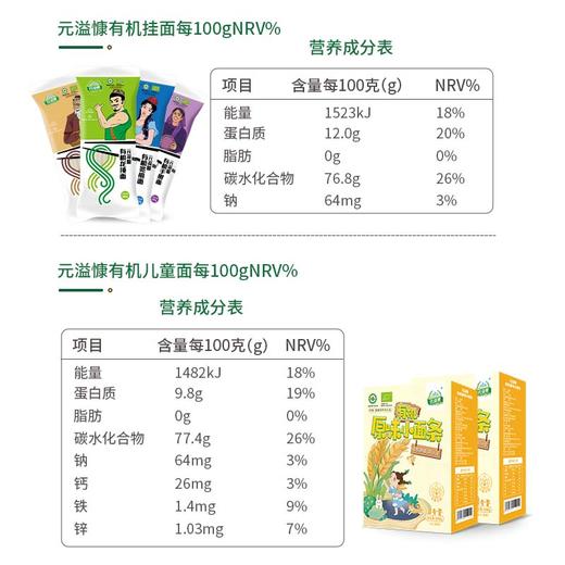 元溢慷·有机挂面面条礼盒 2080g  天然麦香 易煮不糊汤 商品图2