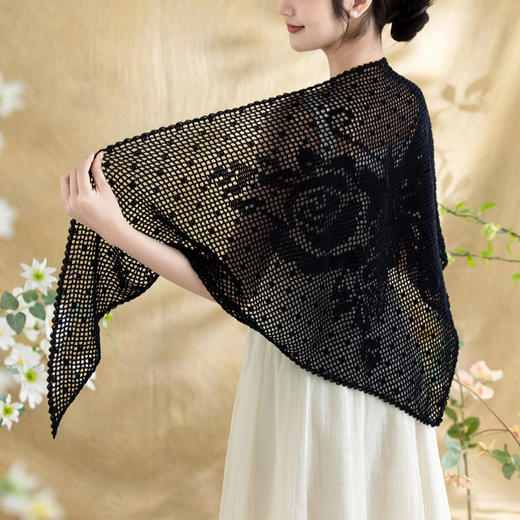 苏苏姐家玉带蕾丝披肩手工DIY钩针蕾丝线毛线团自制材料包 商品图1