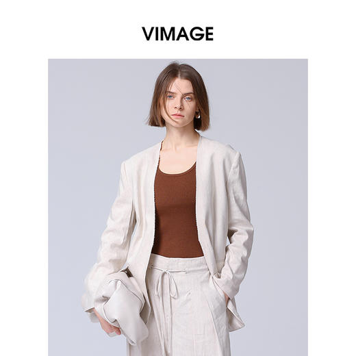 VIMAGE纬漫纪2025春季新款时尚休闲宽松显瘦舒适通勤外套V2303906 商品图2