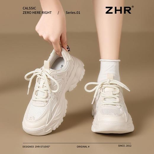 ZHR厚底老爹鞋女6cm增高春季新款透气舒适运动鞋百搭潮流休闲鞋女 商品图2