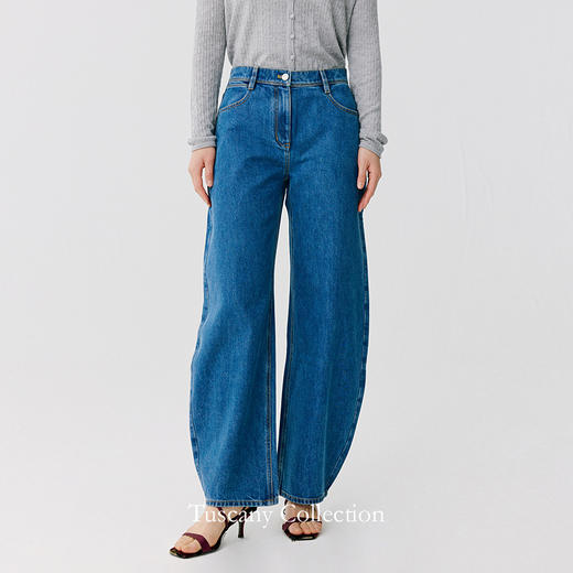 东黎 • 托斯卡纳系列—月亮裤 女士左斜三醋酸牛仔裤 4B07 商品图2