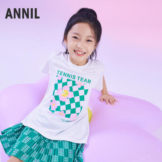 女童SORONA凉感圆领短袖针织衫夏季新款安奈儿童装EG521194 商品图1