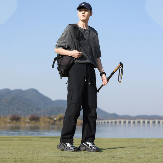 圣得西男装女装休闲裤2025新款长裤情侣款运动宽松直筒户外工装裤2512921271 商品图3