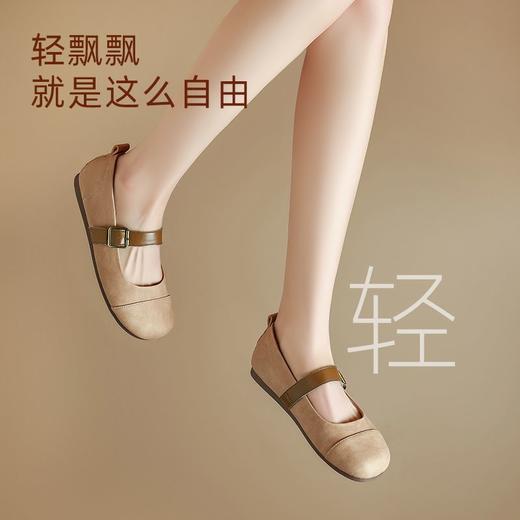 ZHR平底玛丽珍鞋女2025春季新款一脚蹬勃肯鞋小香风平底鞋通勤鞋 商品图4