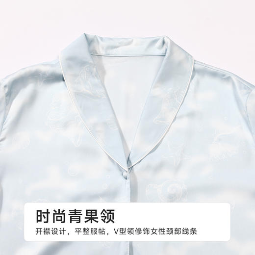 都市丽人好睡好眠女士丝质短袖套装薄冰雪丝印花短袖类LHH1D8 商品图5