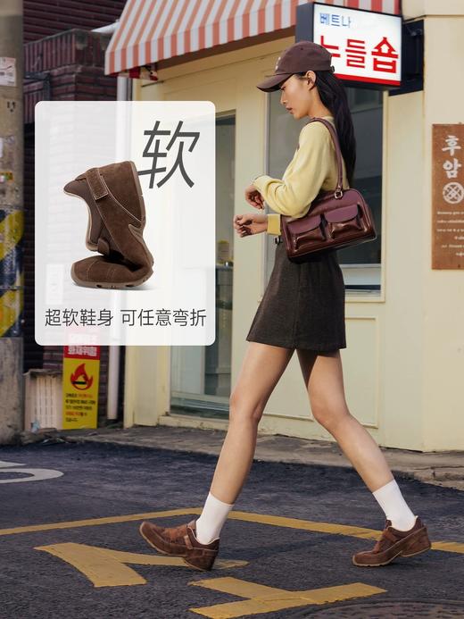 [松果]ZSAZSAZSU莎莎苏 2025春新款棕色复古运动阿甘鞋内增高休闲芭蕾德训鞋 商品图1