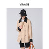 VIMAGE纬漫纪秋季新款时尚帅气百搭显瘦撞色风衣外套女V2204804 商品缩略图1