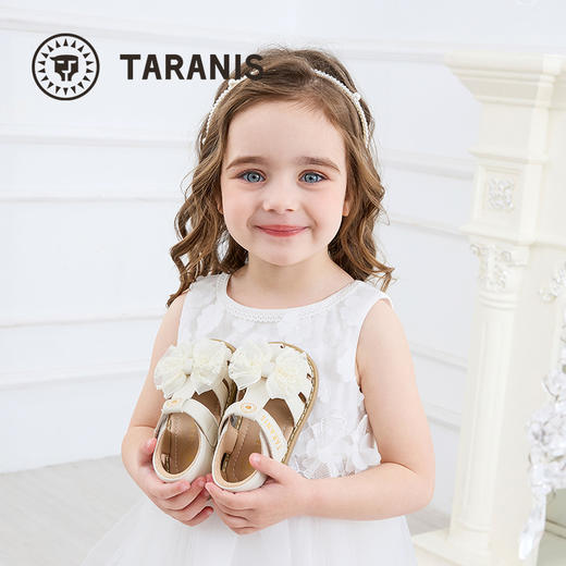 泰兰尼斯女宝宝凉鞋夏季新款儿童软底公主鞋时尚甜美蝴蝶结女童鞋 T07T5B5842 商品图4